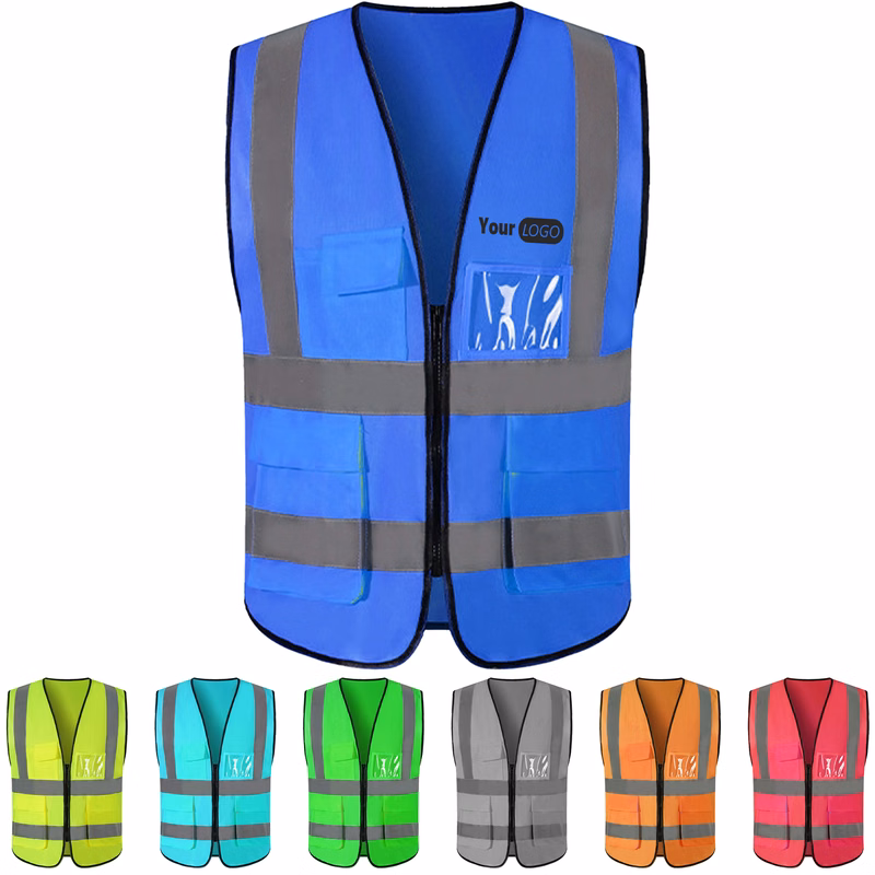 Other Organic Material Customizable Reflective Vest with Pockets