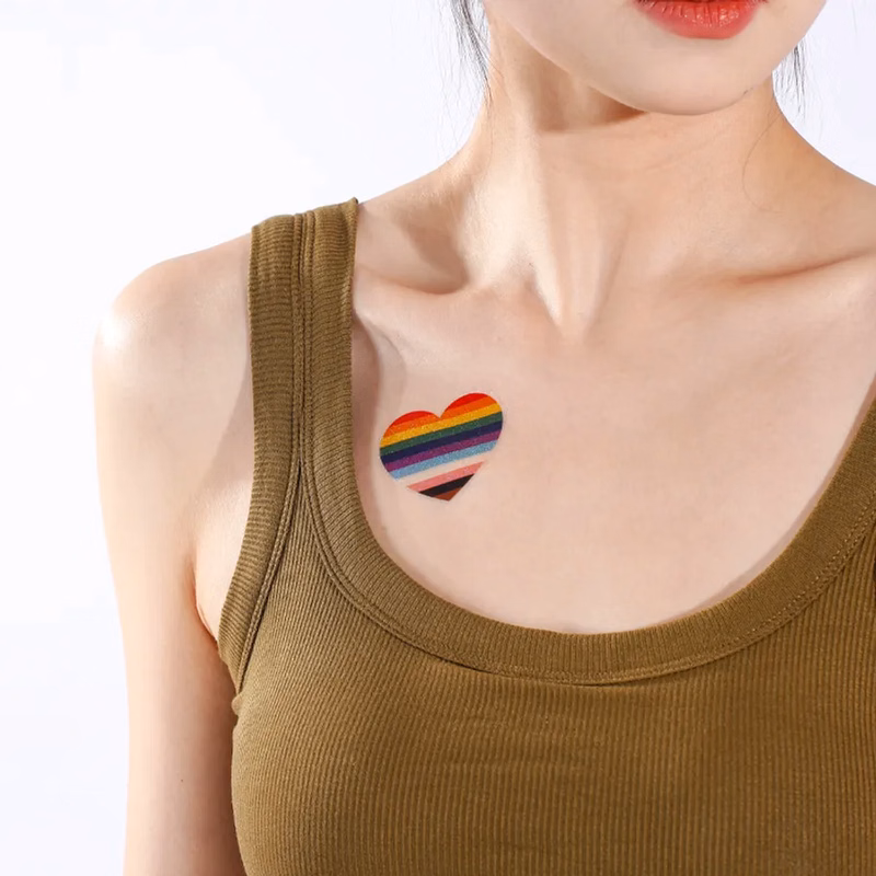 Custom Rainbow Gllitter Tattoos