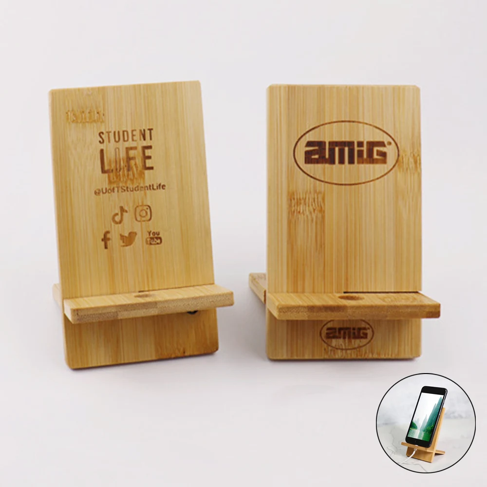 Bamboo phone holder 1