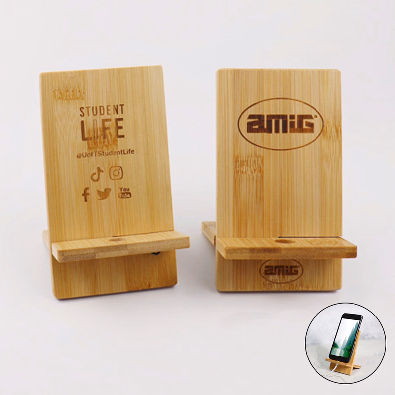 Bamboo phone holder