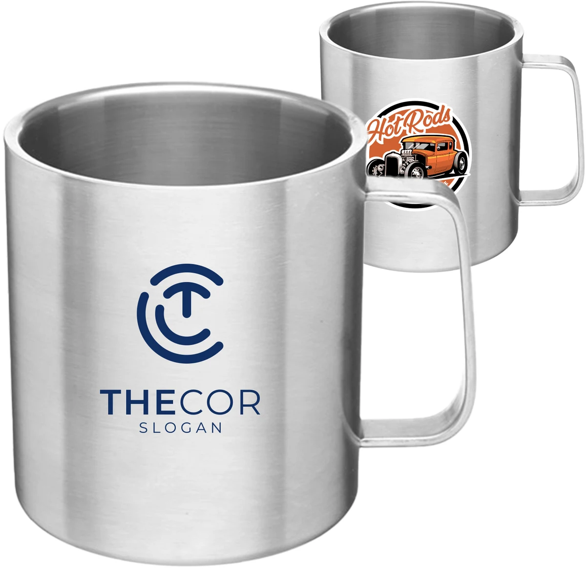 15 oz. Malva Double Wall Stainless Steel Mugs With Handle 1