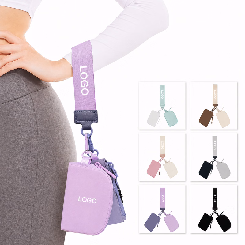 Dual Pouch Wristlet Keychain Wallets
