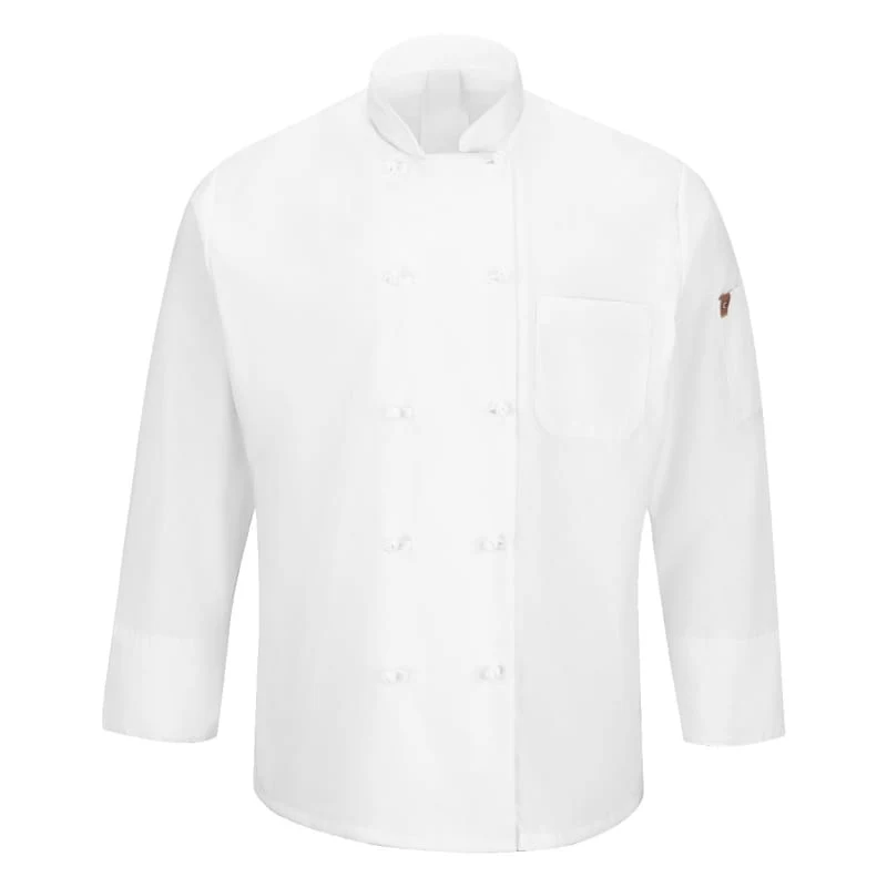 Chef Designs Mimix™ Ten Knot Button Chef Coat With OilBlok - 044X 1