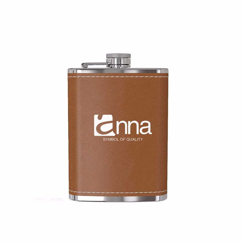 8 Oz Leather Wrapped Flask