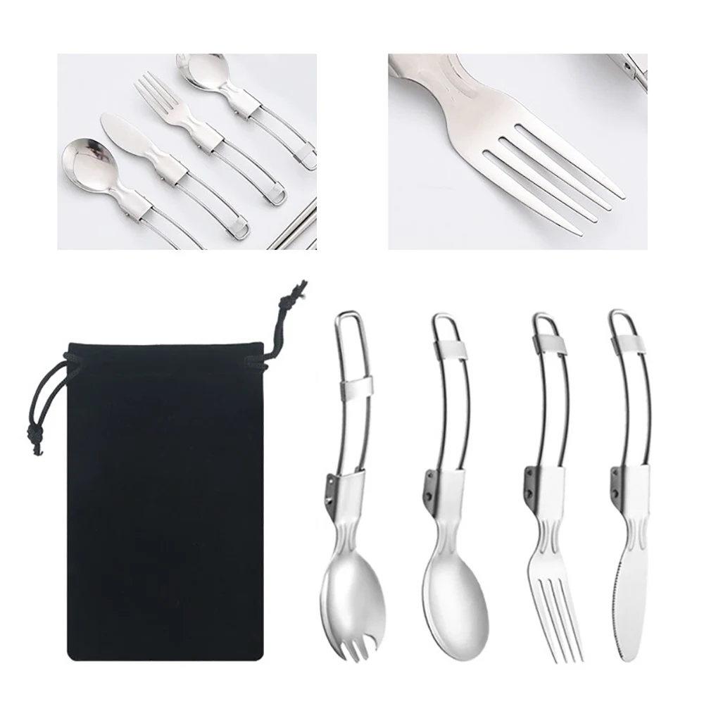 4 In 1 Stainless Steel Camping Utensil Set 1