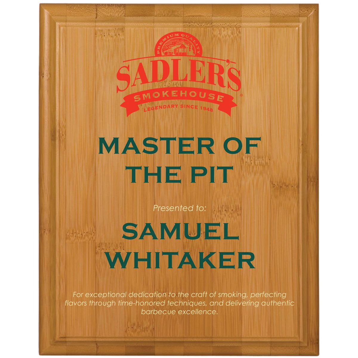 10" x 13" Bamboo Plaque 1