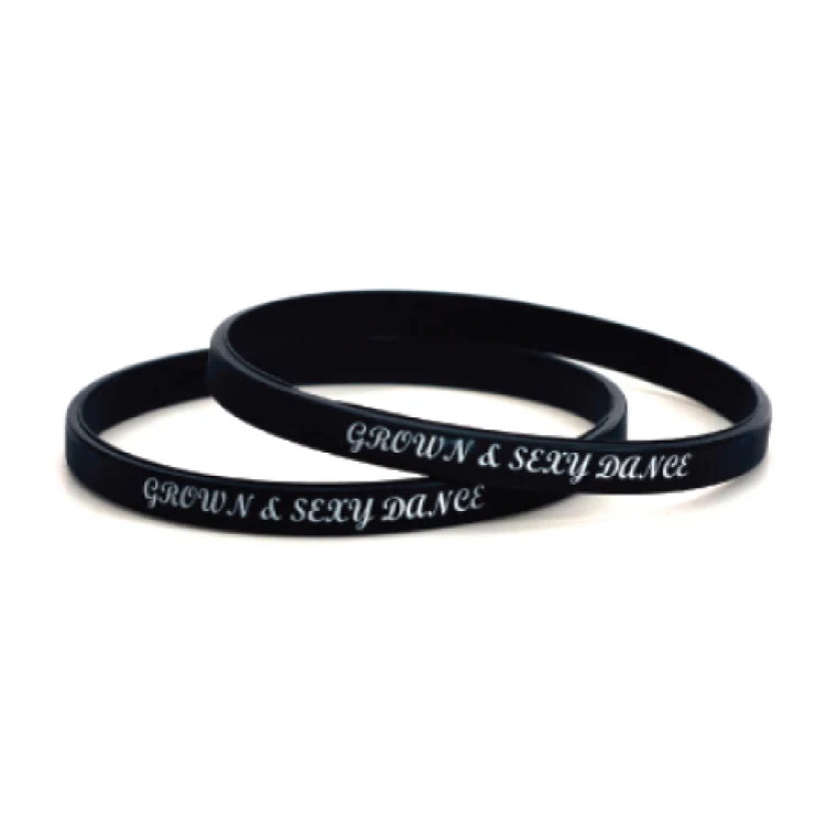 1/4" Segmented Debossed Silicone Wristbands - Thin Bands 1