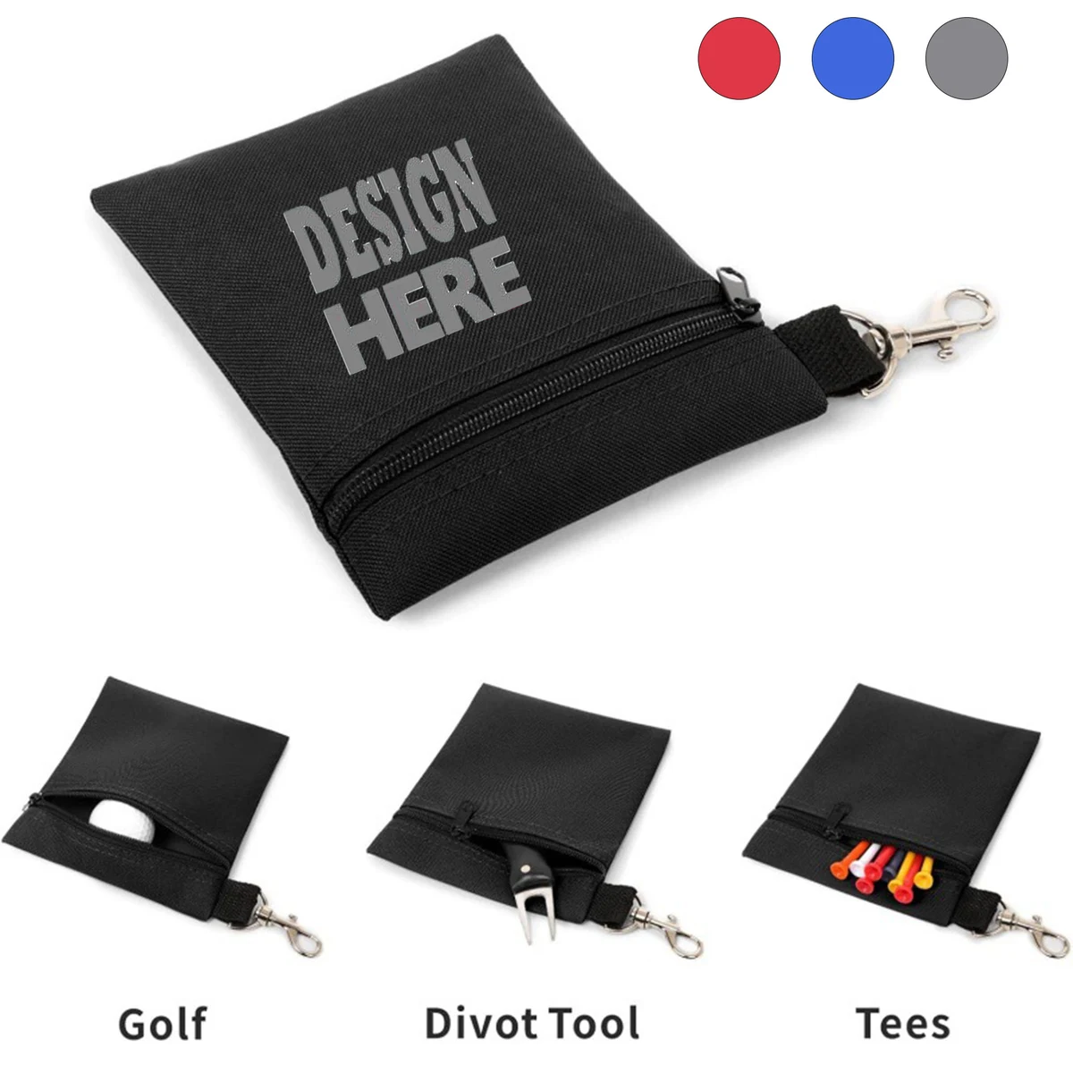 Portable Golf Tee And Ball Waist Pouch 1