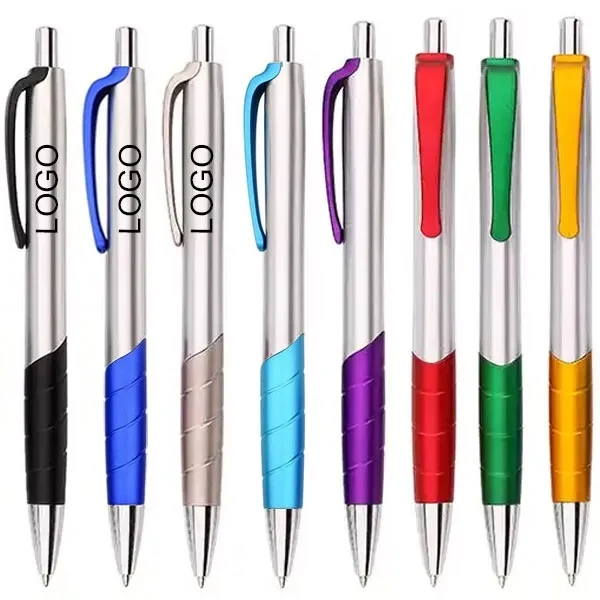 Promotional Silver Barrel Plastic Ballpoint Pen 1