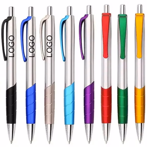 Promotional Silver Barrel Plastic Ballpoint Pen