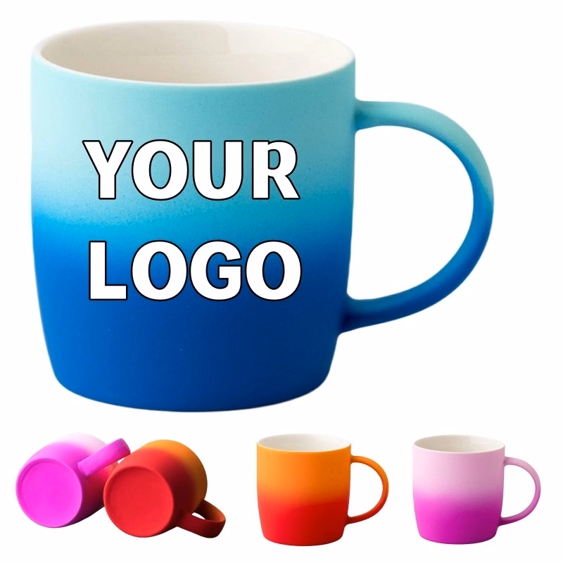 Custom 12 oz. Frosted Gradient Ceramic Mugs