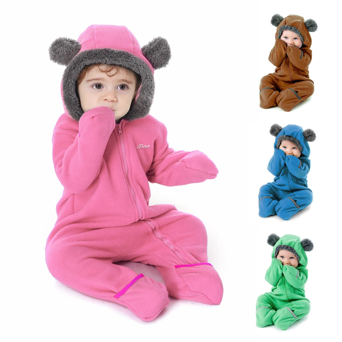 Fleece Baby Bunting Bodysuit 1