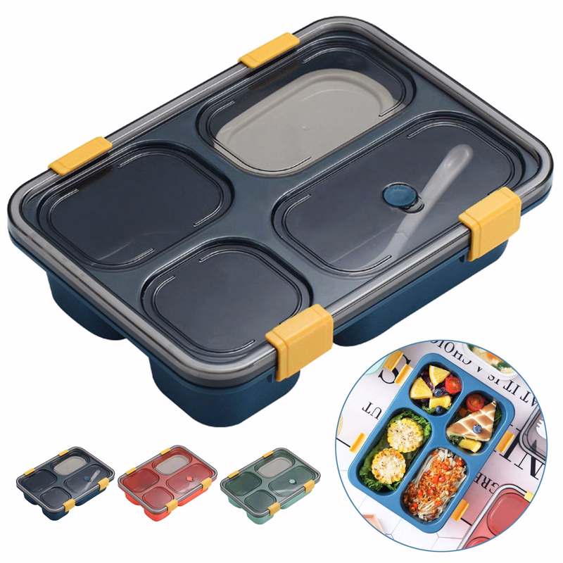 4 Compartment Containers Bento Box With Lids