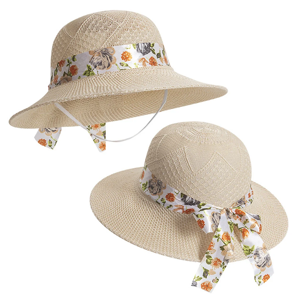 Sun hat straw hat with ribbon 1