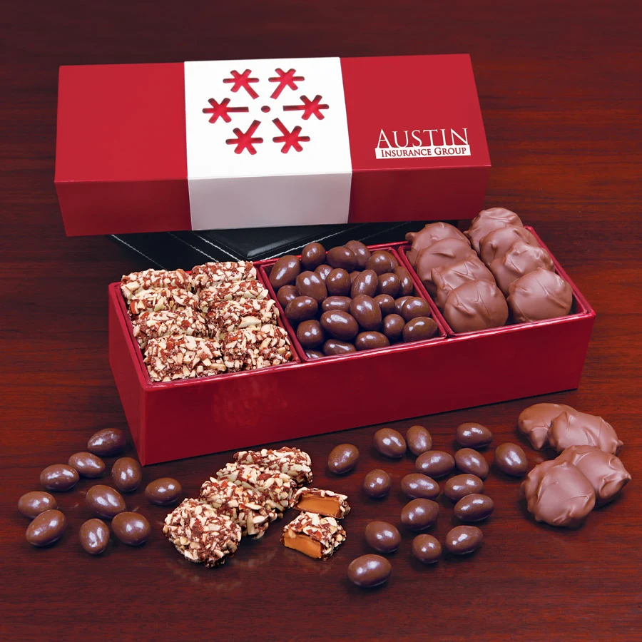 Red Trio of Sweets with Snowflake Wrap 1