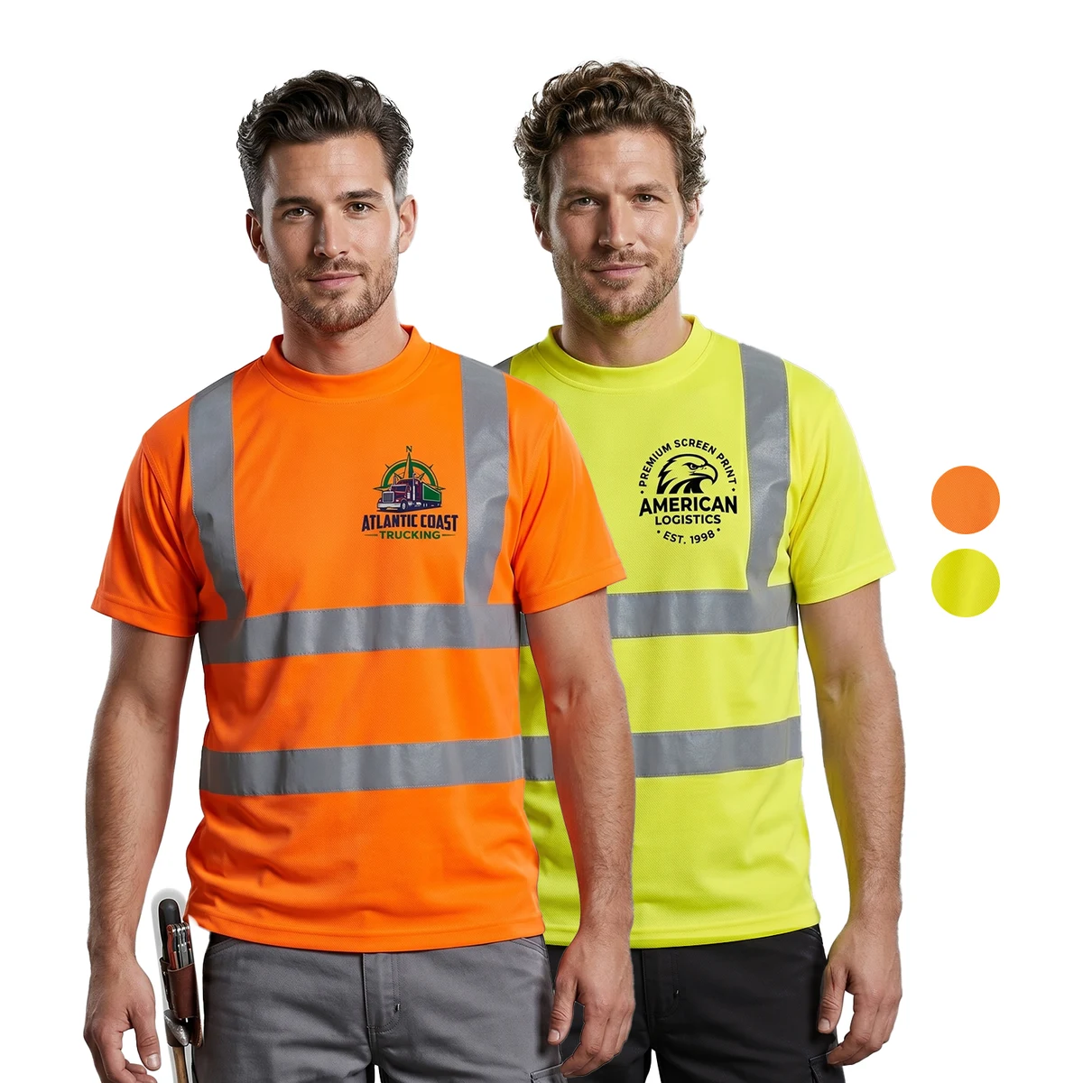 3.8 Oz. Polyester Class 2 Odor Reducing Reflective Tape Safety T-Shirt 1