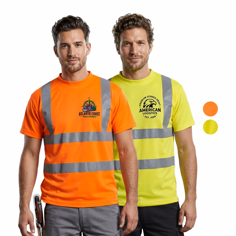 3.8 Oz. Polyester Class 2 Odor Reducing Reflective Tape Safety T-Shirt