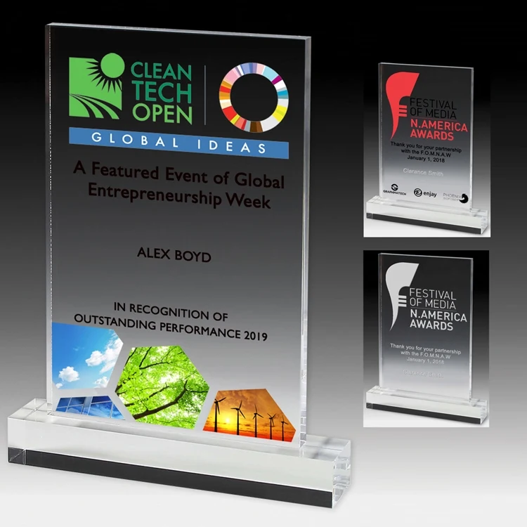 Elegant Rectangle Award - 6 1/2" - Laser Engraved 1