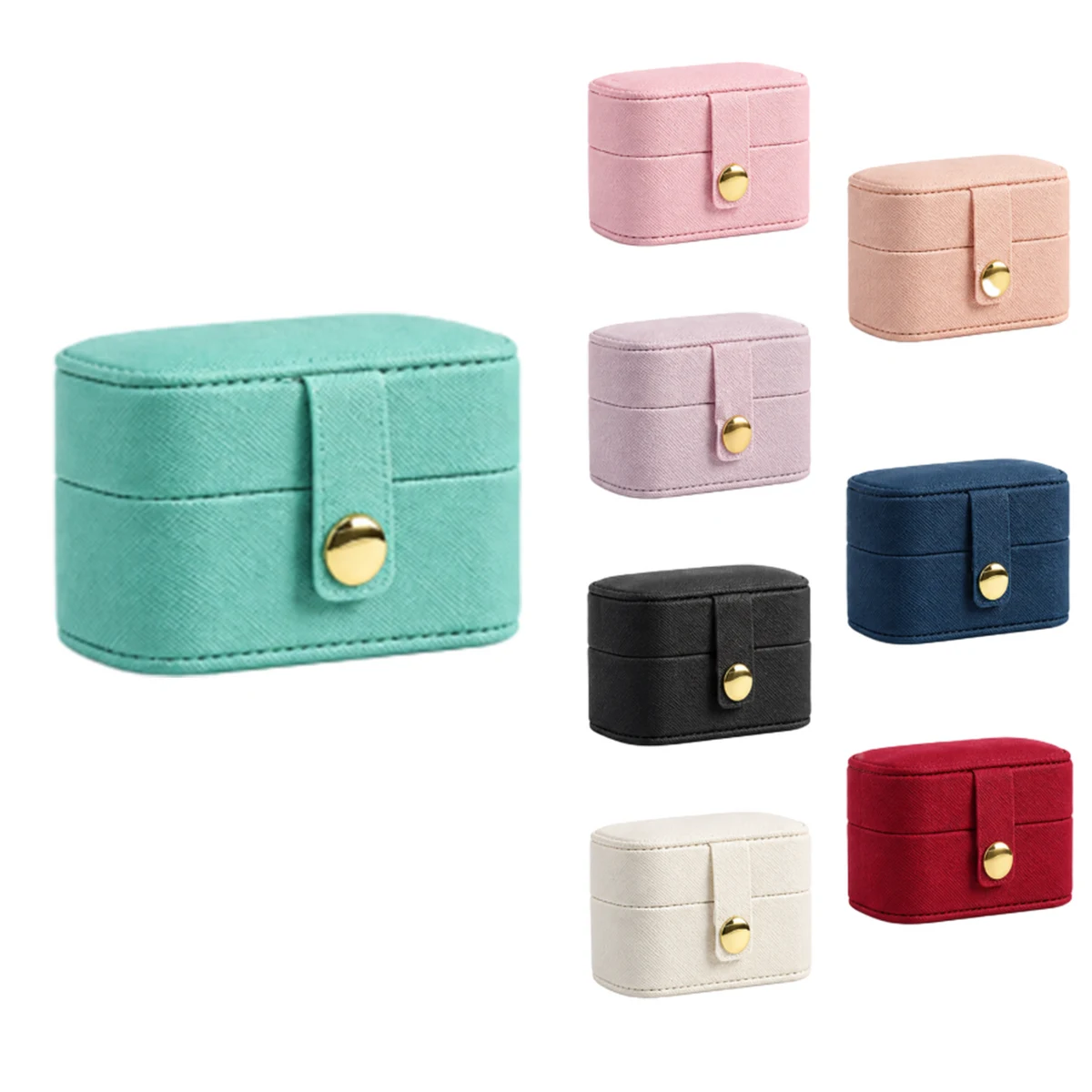 Portable Mini PU Jewelry Storage Case for Rings and Earrings 1