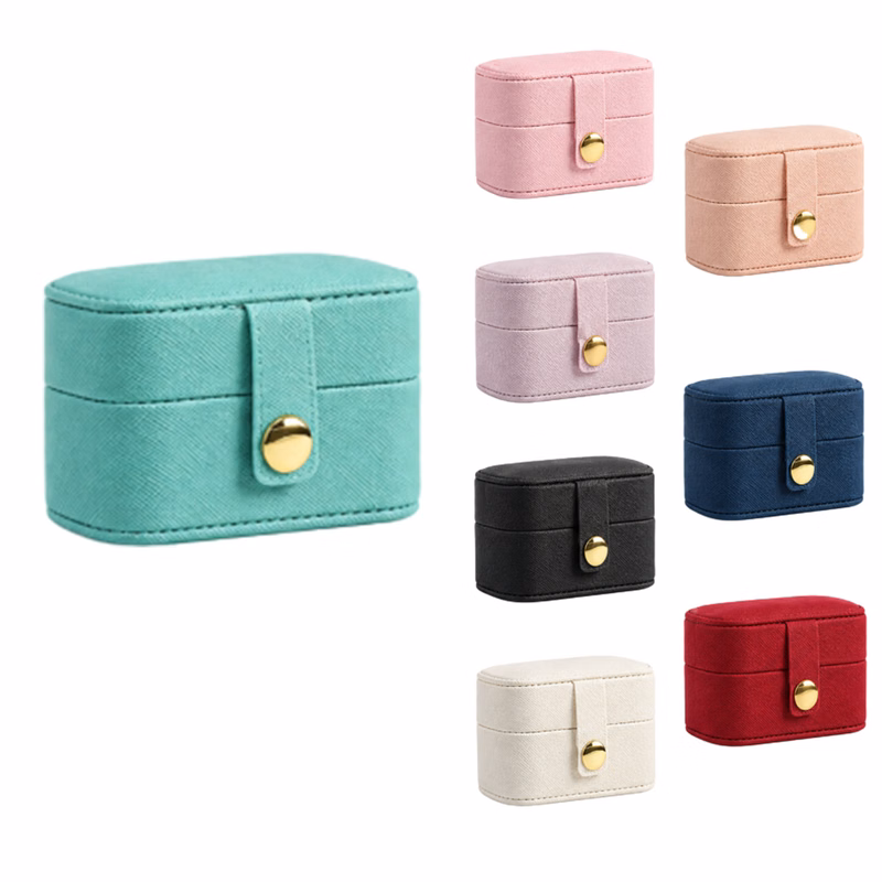 Portable Mini PU Jewelry Storage Case for Rings and Earrings