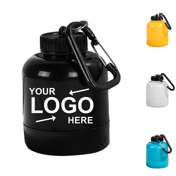 Custom 7 oz Portable Protein Shaker Keychain — Gym & Travel Nutrition Container 1