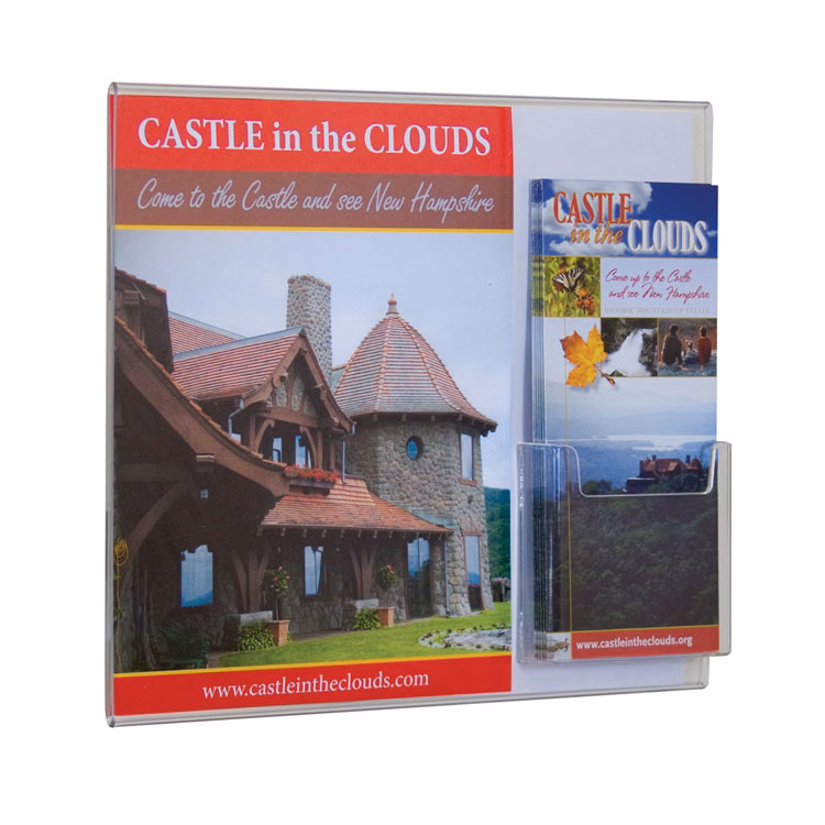 Clear Acrylic Wall Sign Holder with Brochure Pocket