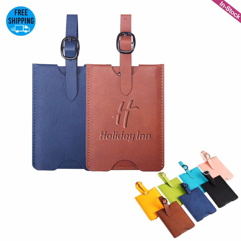 Debossed Premium PU Leather Luggage Bag Tags