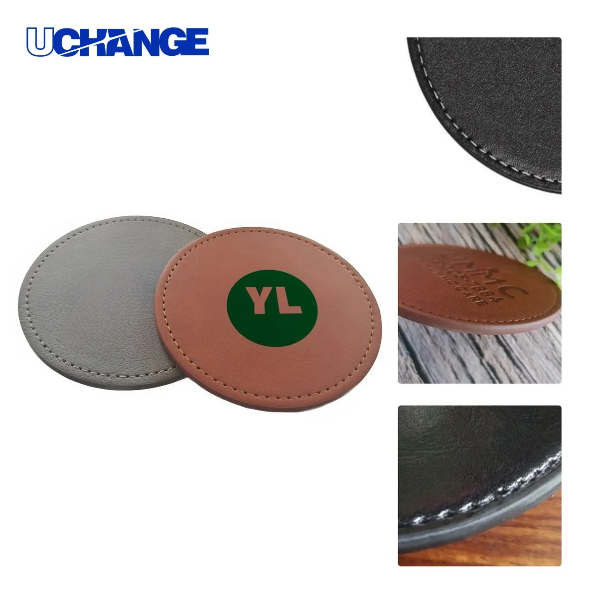 PU Leather Embossed Coaster Mat 1