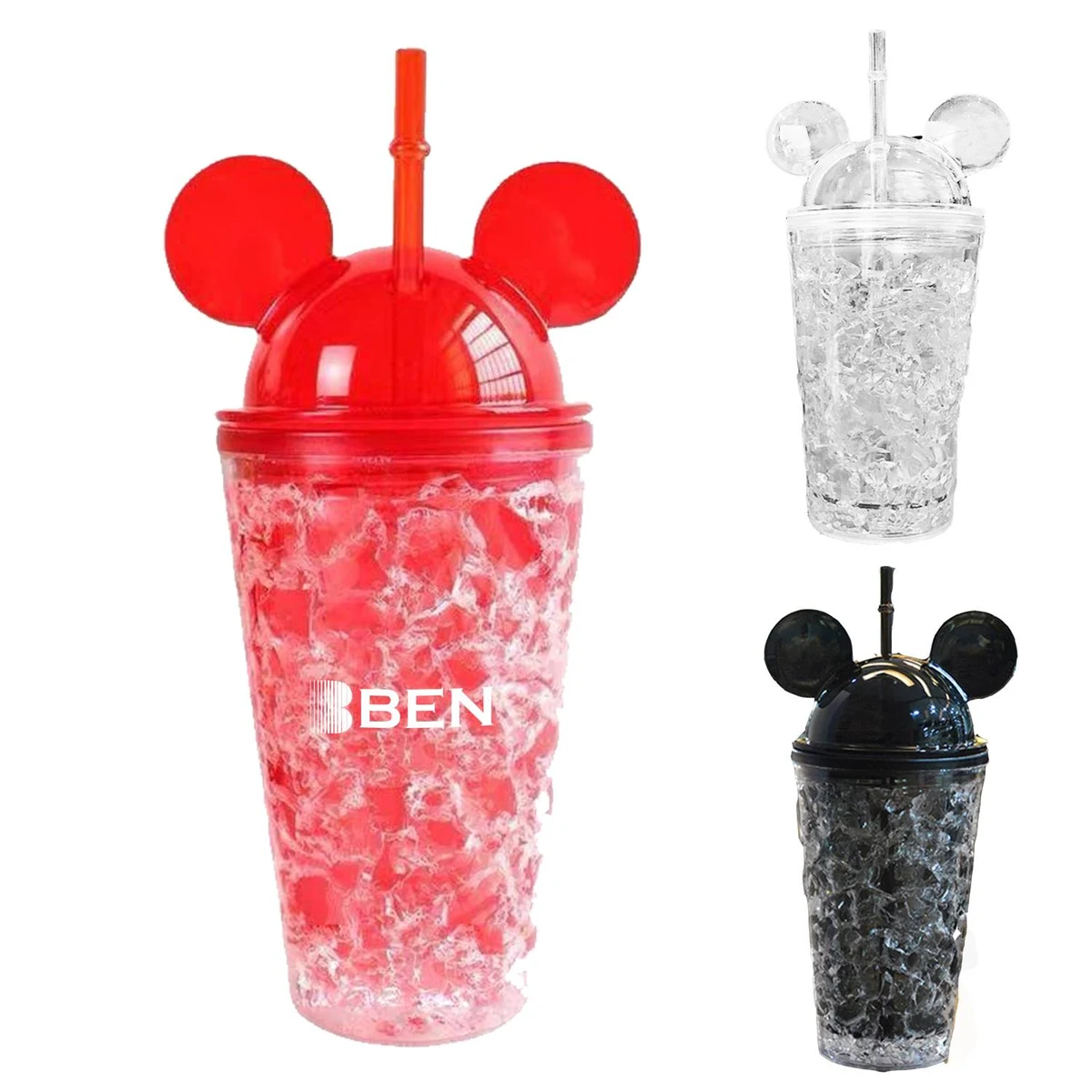 Double-layer insulated plastic straw cup 1