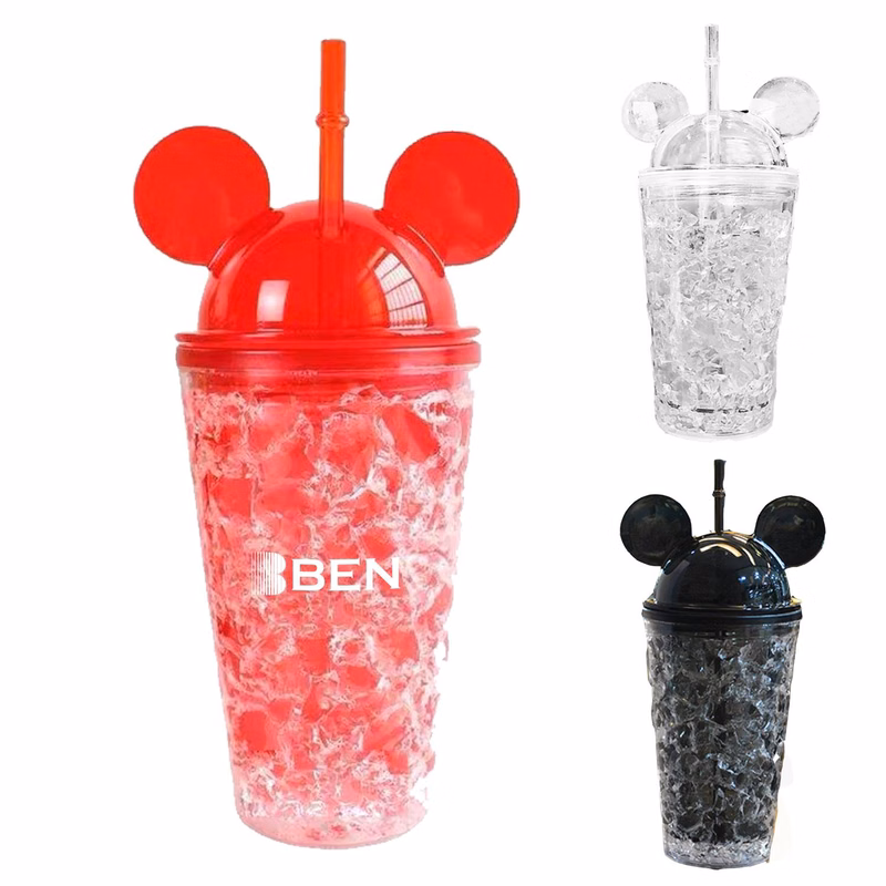 Double-layer insulated plastic straw cup