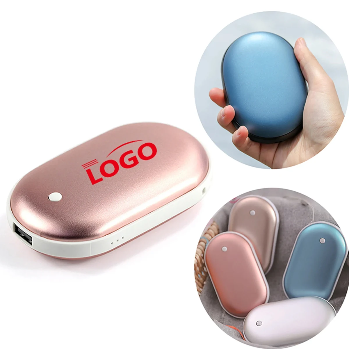 5000mAh 2-in-1 USB Rechargeable Hand Warmer and Power Bank 1