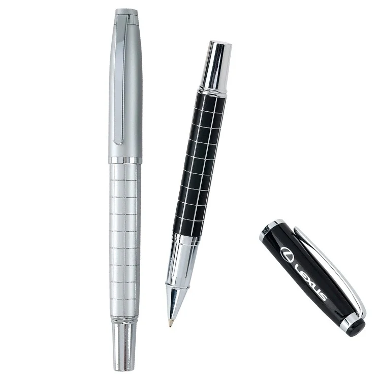 Landmark Cap Off Rollerball Pen w/ Diamond Cut Grid Accent 1