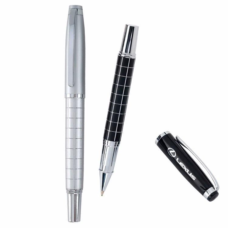 Landmark Cap Off Rollerball Pen w/ Diamond Cut Grid Accent