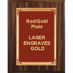 10-1/2" x 13" Classic Walnut Finish Plaque with a Red Teardrop Plate