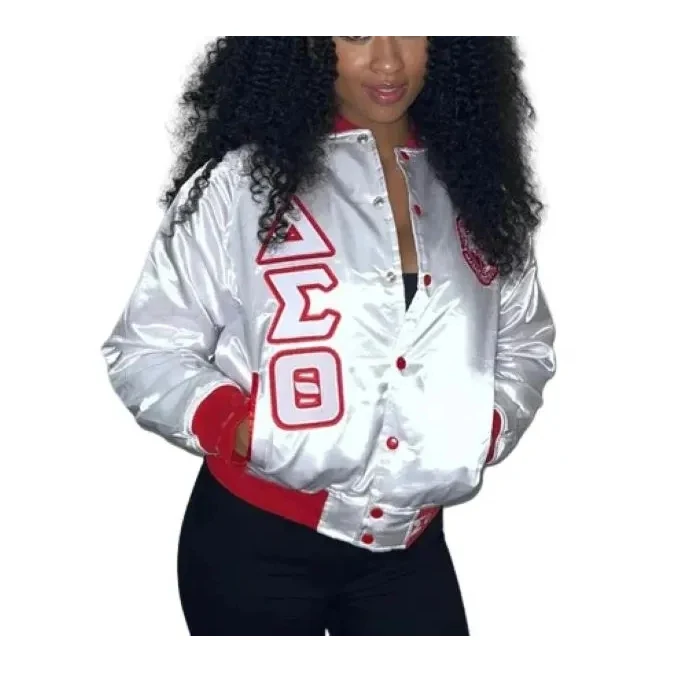 Custom Women's Satin Bomber Jacket 1
