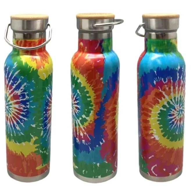 Tie Dye 20oz. Double Wall SS Vacuum Tumbler with bamboo lid 1