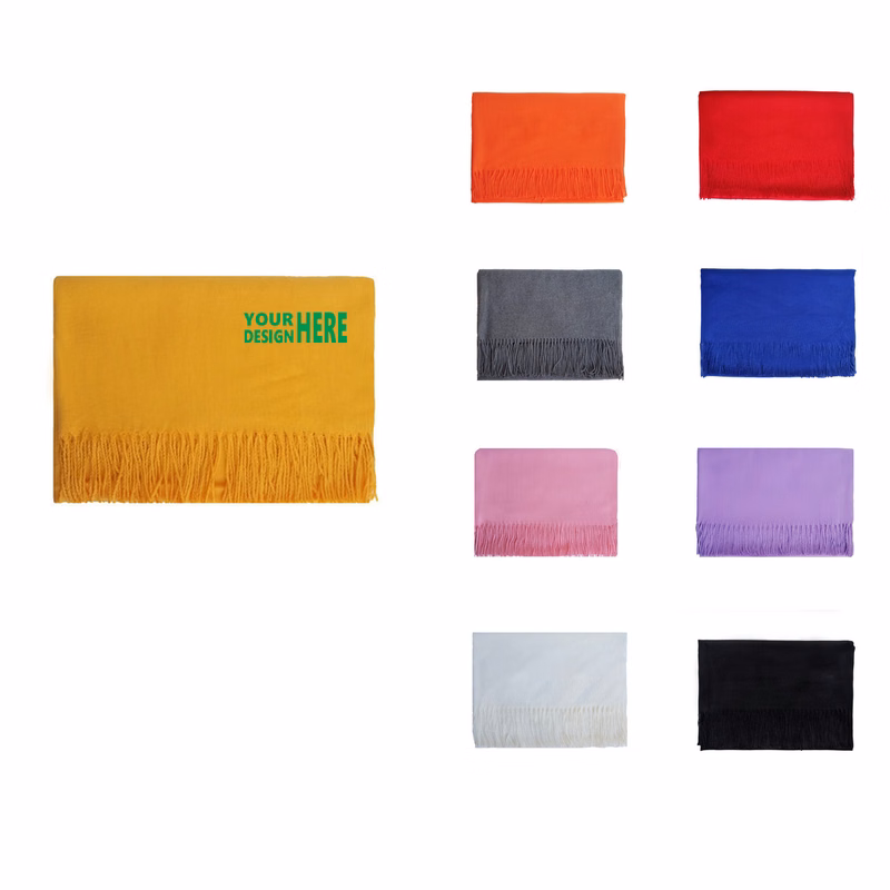 Soft Faux Cashmere Tassel Scarf for Winter Travel Use