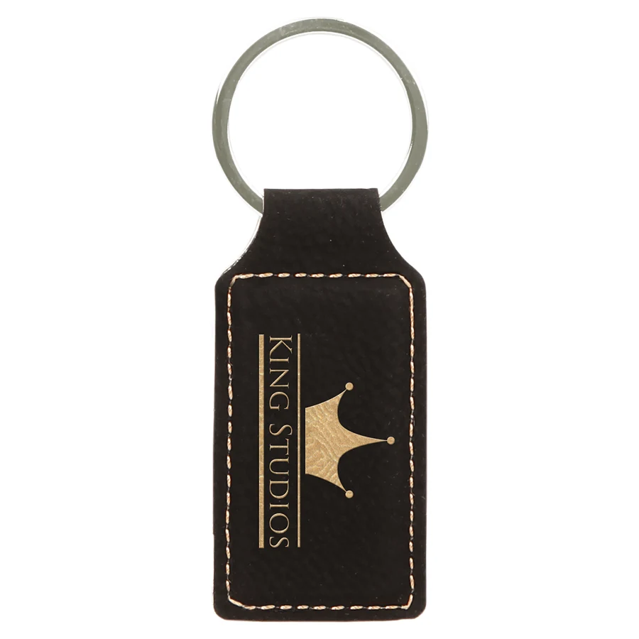 Laser Engraved Leatherette Key Tag - Rectangle (2.75"x1.25") 1