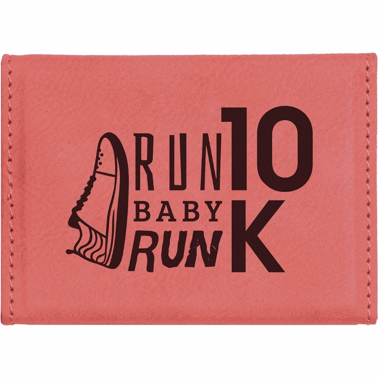 Pink Hard Leatherette Business Card Holder