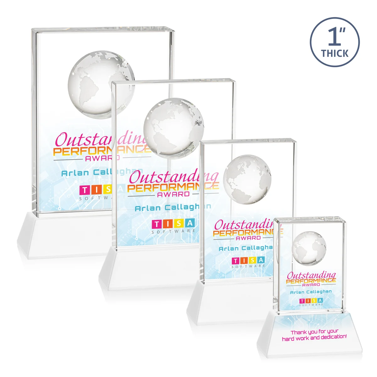 Ambassador VividPrint™ Award on Base - White 1
