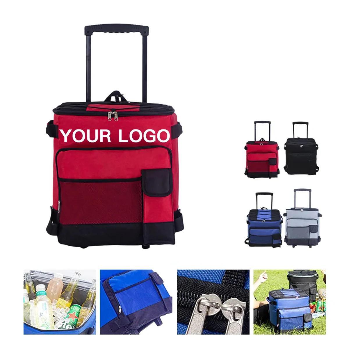 Rolling Picnic Cooler Bag Oxford 1