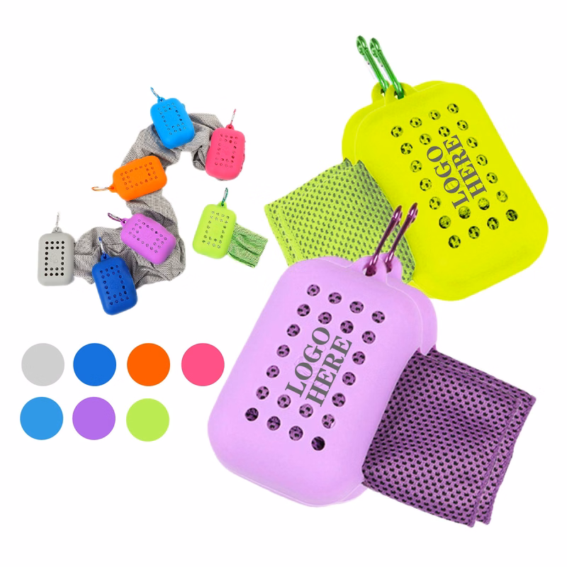 Silicone Case Summer Sports Cooling Towel