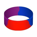 1" Debossed Color Segmented Silicone Wristbands