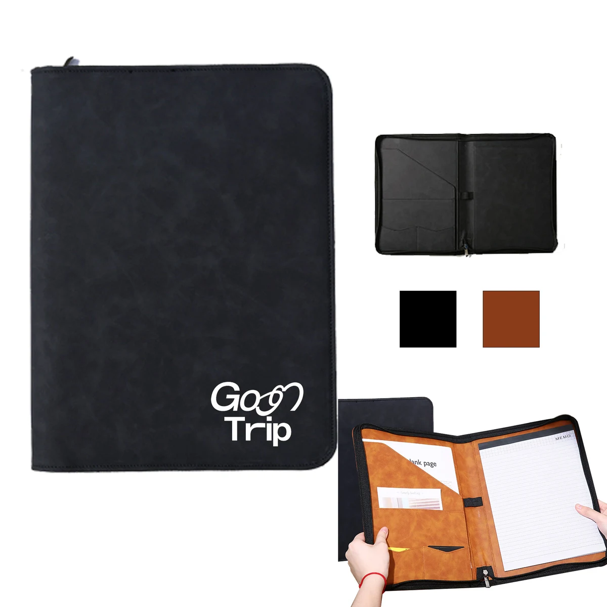 Folder Zipper Leather Portfolio 1