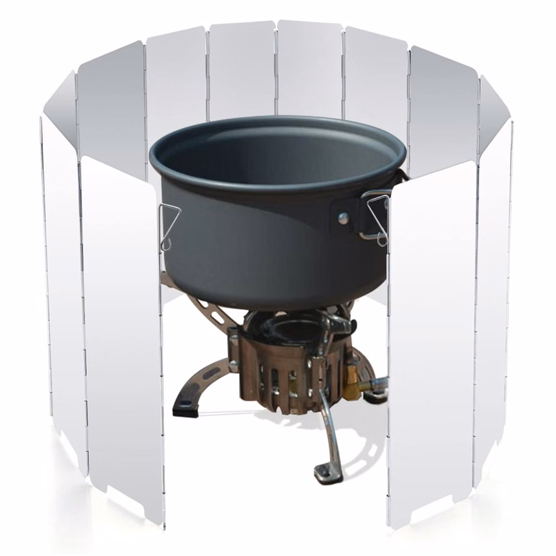 Outdoor 12 Plates Foldable Camping Stove Windshield