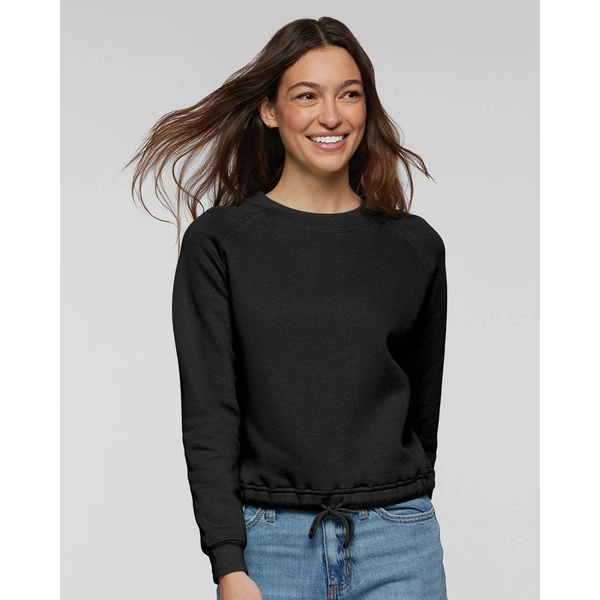 Women's Relaxed Boxy Crewneck Sweatshirt - 3528 1