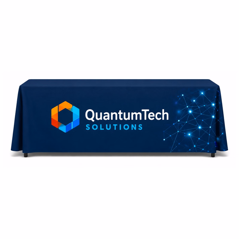 8' Liquid Repellent Table Throw, Full Color Front Panel