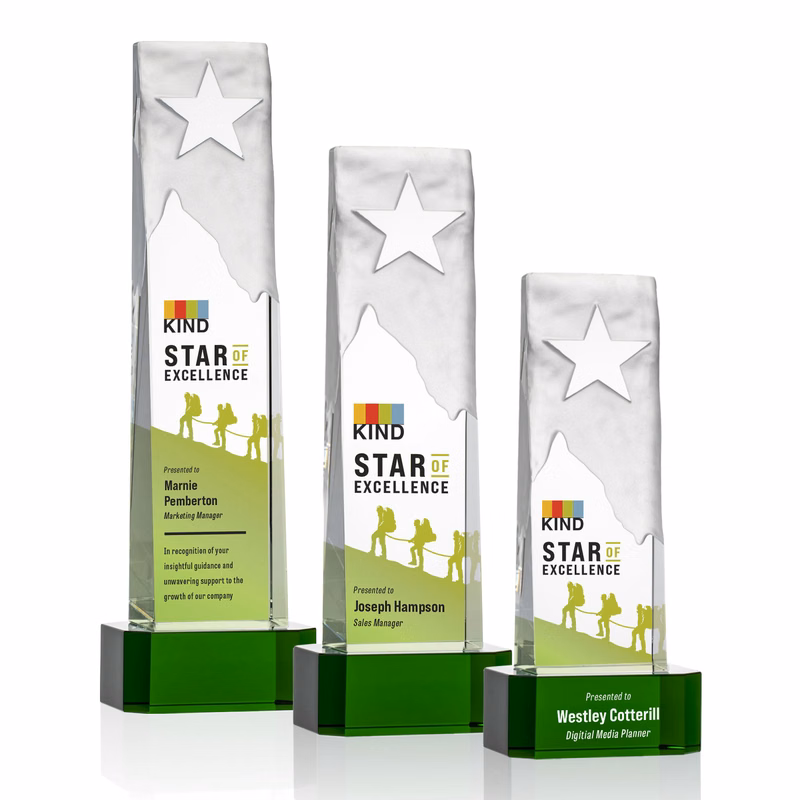 Stapleton Star VividPrint™ Award on Base - Green