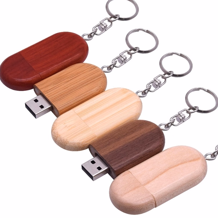 2 GB ellipse wood usb drive