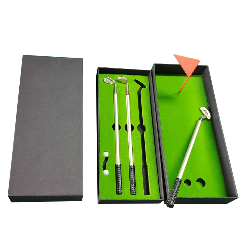 Metal Golf Club Gift Pen with mini Golf Course 1